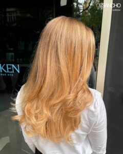 Mechas balayage pelo liso